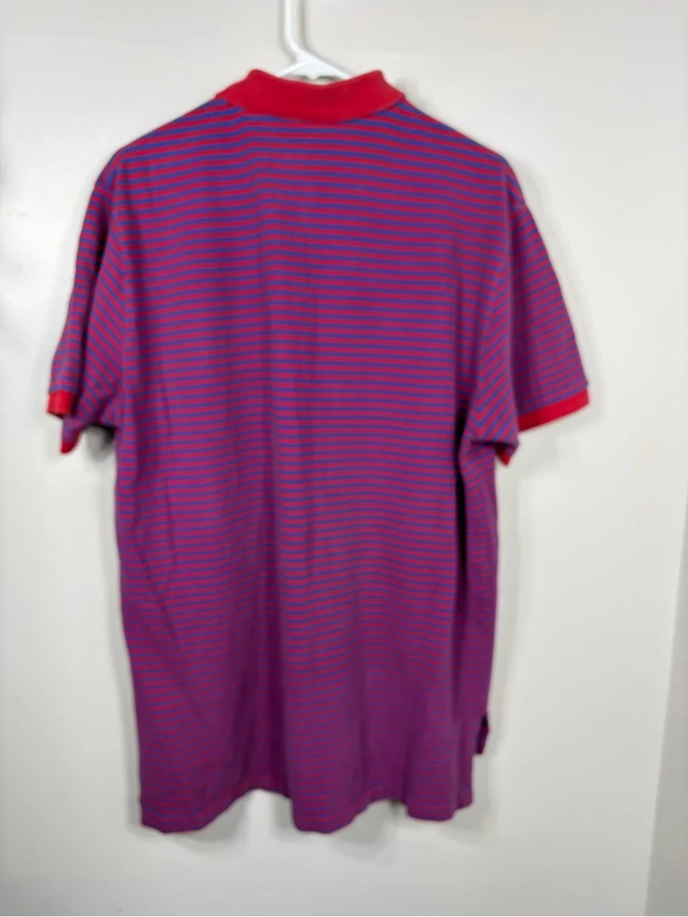 Polo Ralph Lauren Men’s XL Red Blue‎ Striped Polo Shirt Green Pony Cotton
